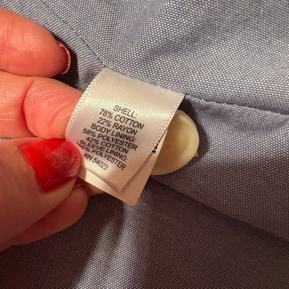 Banana Republic Blue and White Polka Dot Blazer size 8 - Picture 10 of 13